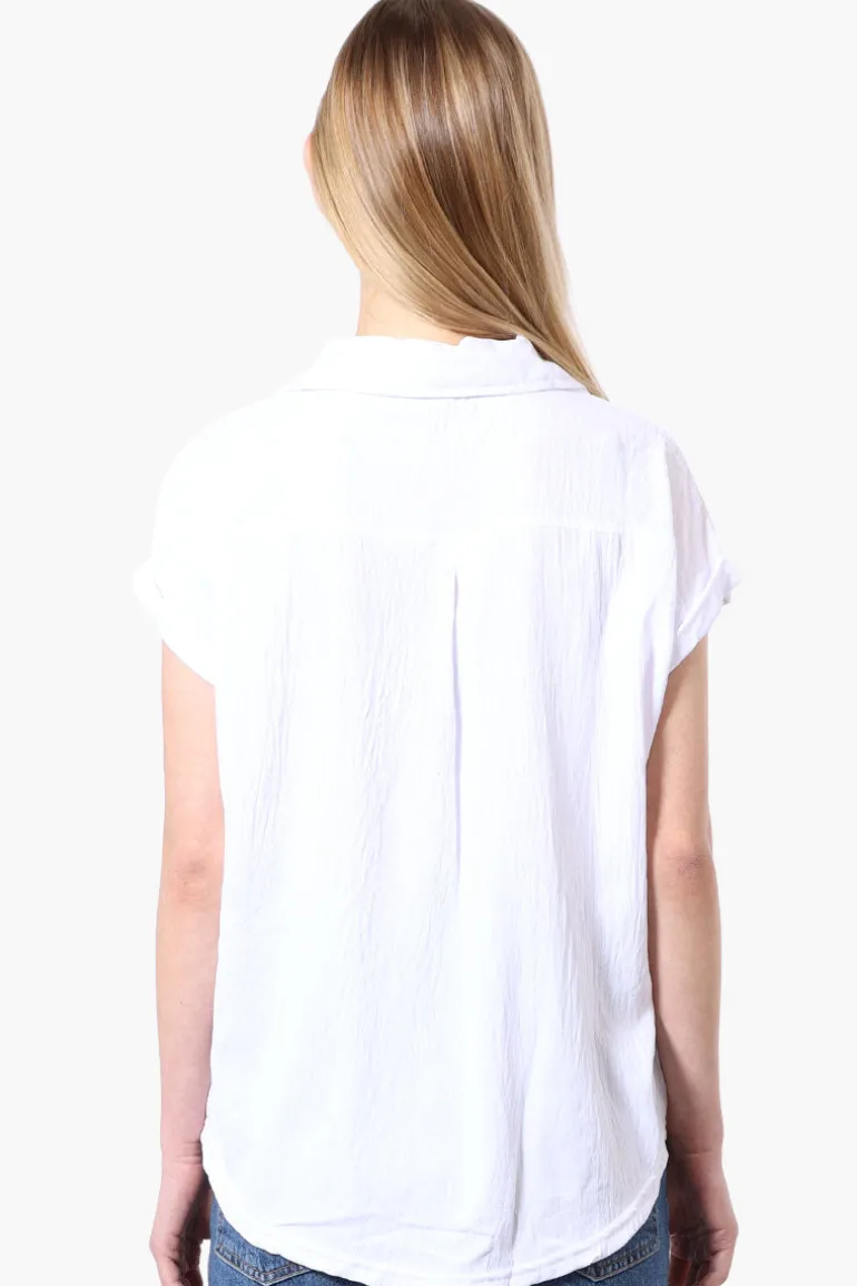 Stylexchange Vintage Short Sleeve Button Down Shirt - White