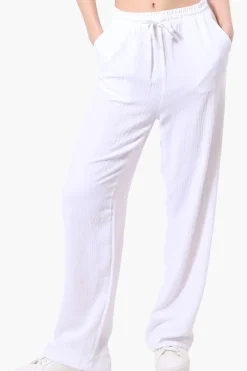 Stylexchange Vintage Solid Tie Waist Palazzo Pants - White