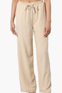 Stylexchange Vintage Solid Tie Waist Palazzo Pants - Cream