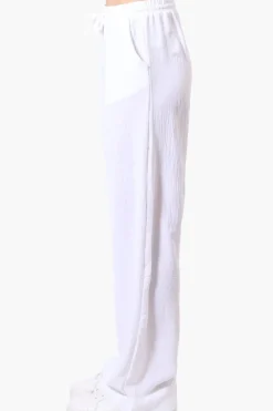 Stylexchange Vintage Solid Tie Waist Palazzo Pants - White