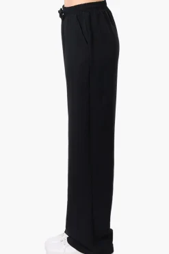 Stylexchange Vintage Solid Tie Waist Palazzo Pants - Black
