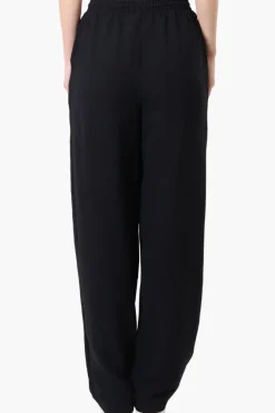 Stylexchange Vintage Solid Tie Waist Palazzo Pants - Black