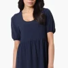 Urbanology Short Sleeve Babydoll Day Dress - Navy