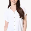 Urbanology Short Sleeve Button Down Shirt - White