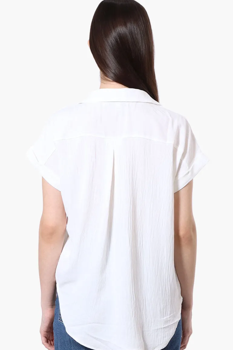 Urbanology Short Sleeve Button Down Shirt - White