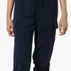 Urbanology Tie Waist Cargo Pocket Pants - Navy