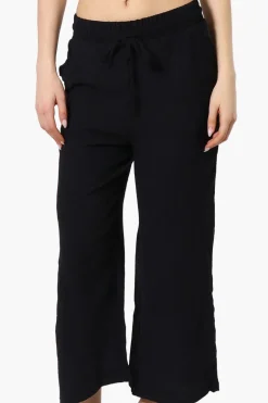 Urbanology Tie Waist Culotte Pants - Black