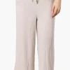 Urbanology Tie Waist Culotte Pants - Beige