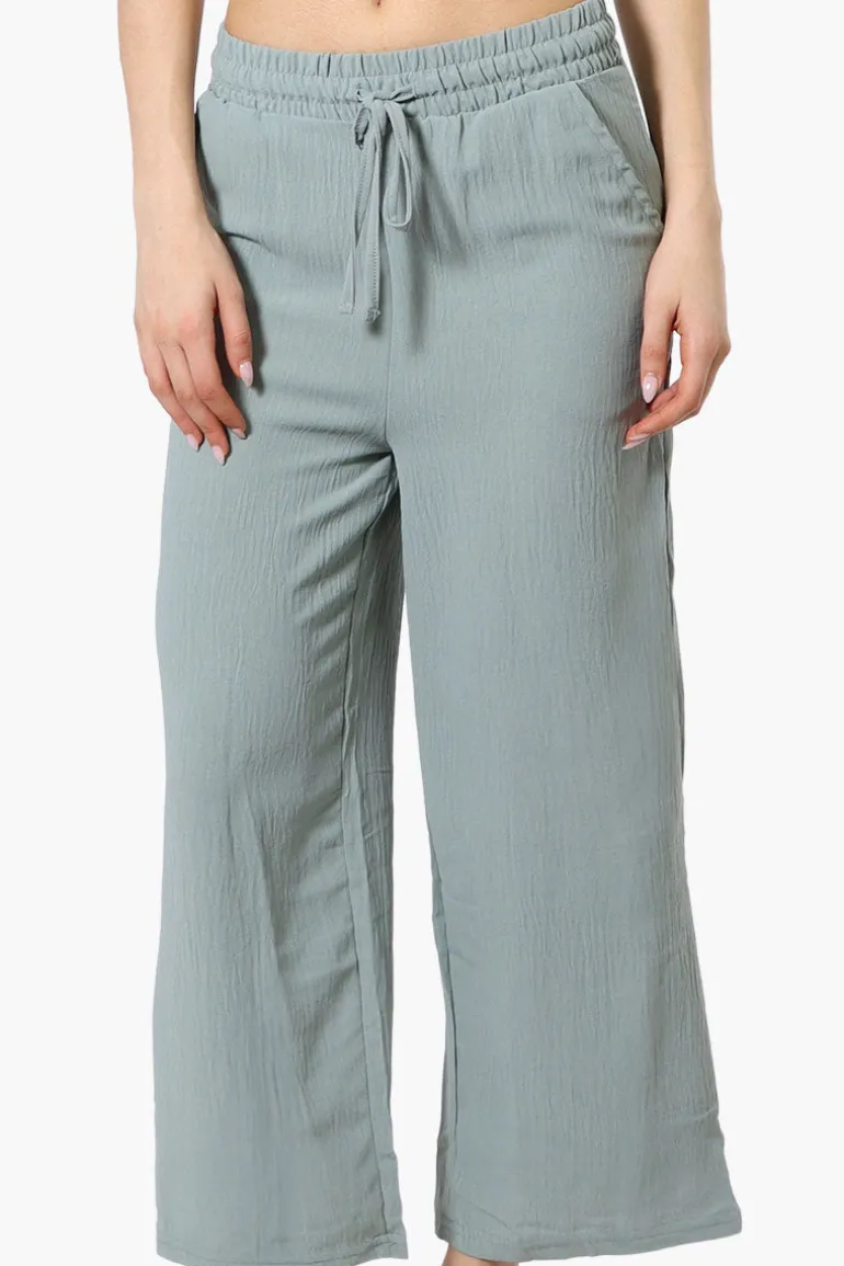 Urbanology Tie Waist Culotte Pants - Mint