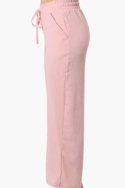 Urbanology Tie Waist Culotte Pants - Pink