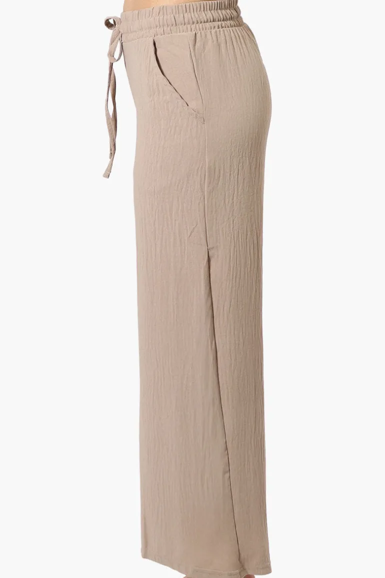 Urbanology Tie Waist Culotte Pants - Cream
