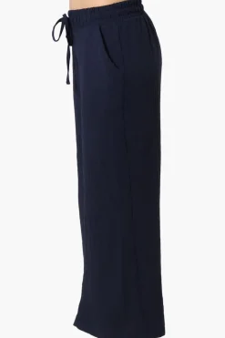 Urbanology Tie Waist Culotte Pants - Navy