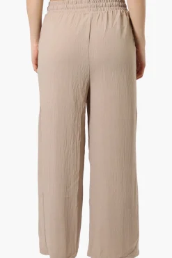 Urbanology Tie Waist Culotte Pants - Cream